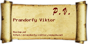 Prandorfy Viktor névjegykártya
